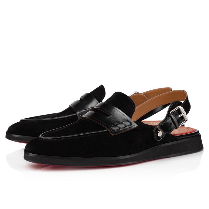 Christian Louboutin Tricoto Calf Espadrilles Espadrilles & Sandals Herre Sort | DK-19193