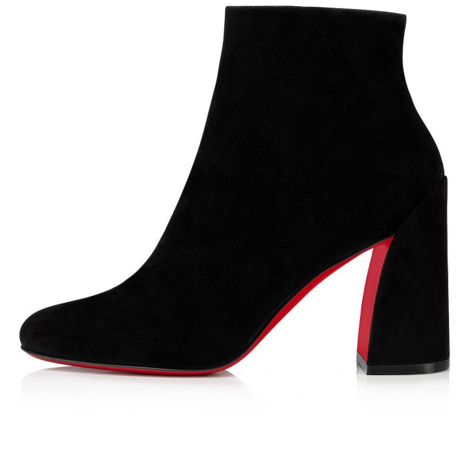 Christian Louboutin Turela 085 85 Veau Velours Boots Støvler Dame Sort | DK-03342