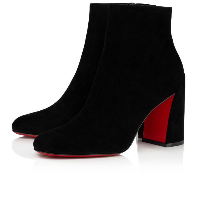 Christian Louboutin Turela 085 85 Veau Velours Boots Støvler Dame Sort | DK-03342