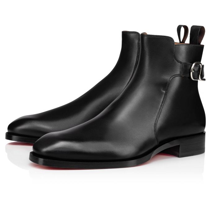 Christian Louboutin Valido Calf Booty Støvler Herre Sort | DK-32235