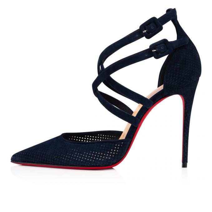 Christian Louboutin Victorilla 100 Veau Velours Pumps Pumps Dame Blå | DK-24918