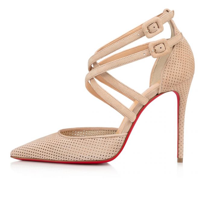 Christian Louboutin Victorilla 100 Veau Velours Pumps Pumps Dame Beige | DK-82366