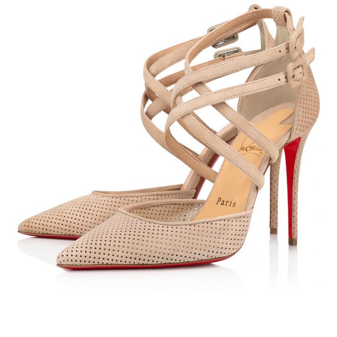 Christian Louboutin Victorilla 100 Veau Velours Pumps Pumps Dame Beige | DK-82366