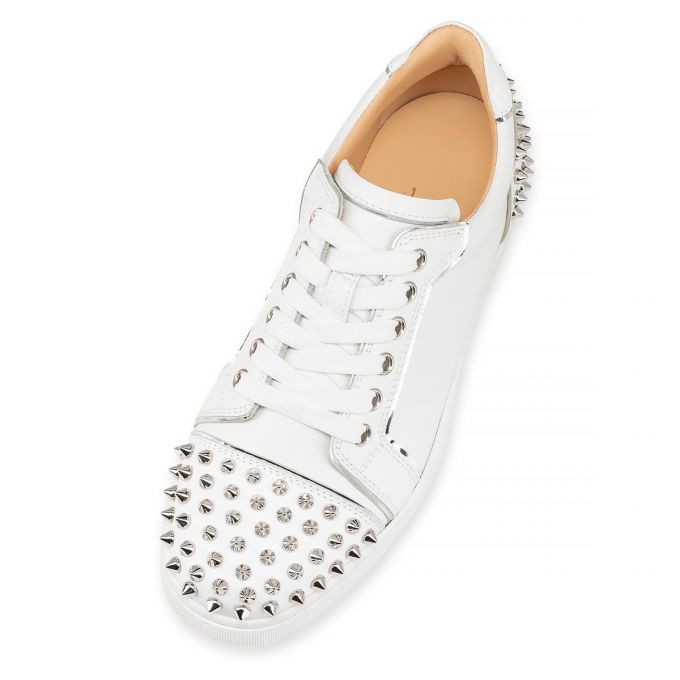 Christian Louboutin Vieira 2 Calf Sneakers Sneakers Dame Hvide Sølv | DK-13938