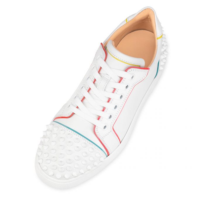 Christian Louboutin Vieira 2 Calf Sneakers Sneakers Dame Hvide Flerfarvede | DK-21256