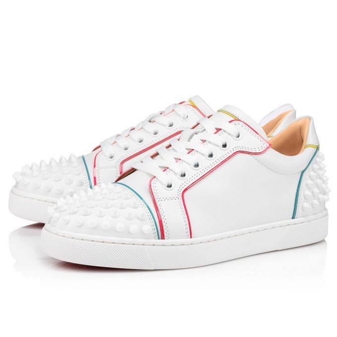 Christian Louboutin Vieira 2 Calf Sneakers Sneakers Dame Hvide Flerfarvede | DK-21256