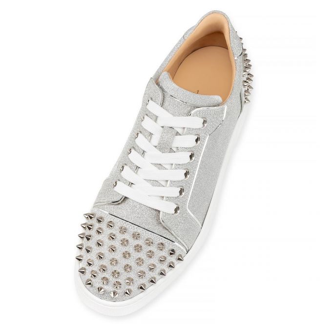 Christian Louboutin Vieira 2 Glitter Sneakers Sneakers Dame Sølv | DK-84108