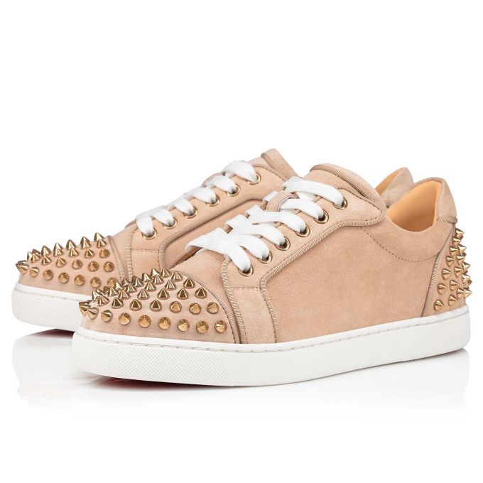 Christian Louboutin Vieira 2 Orlato Veau Velours Sneakers Sneakers Dame Beige | DK-80386