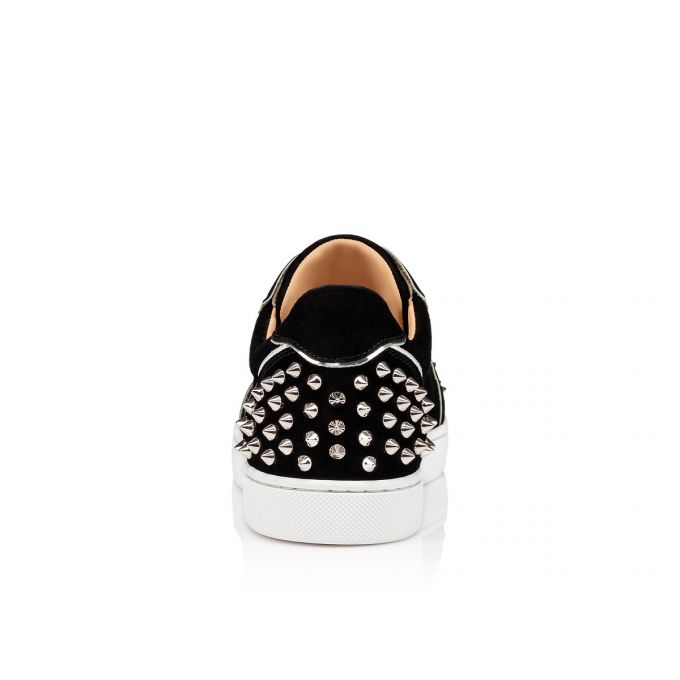 Christian Louboutin Vieira 2 Veau Velours Sneakers Sneakers Dame Sort Sølv | DK-02392