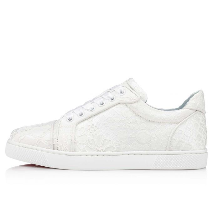 Christian Louboutin Vieira Orlato Blonder Sneakers Sneakers Dame Hvide Blå | DK-53234