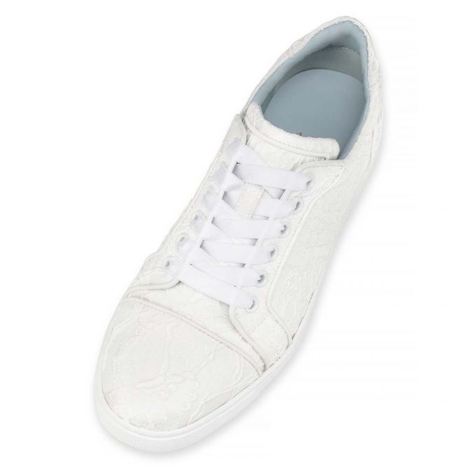 Christian Louboutin Vieira Orlato Blonder Sneakers Sneakers Dame Hvide Blå | DK-53234