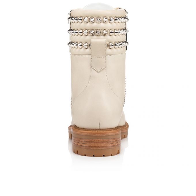 Christian Louboutin Vinter Spikes Calf Boots Støvler Dame Hvide | DK-65703