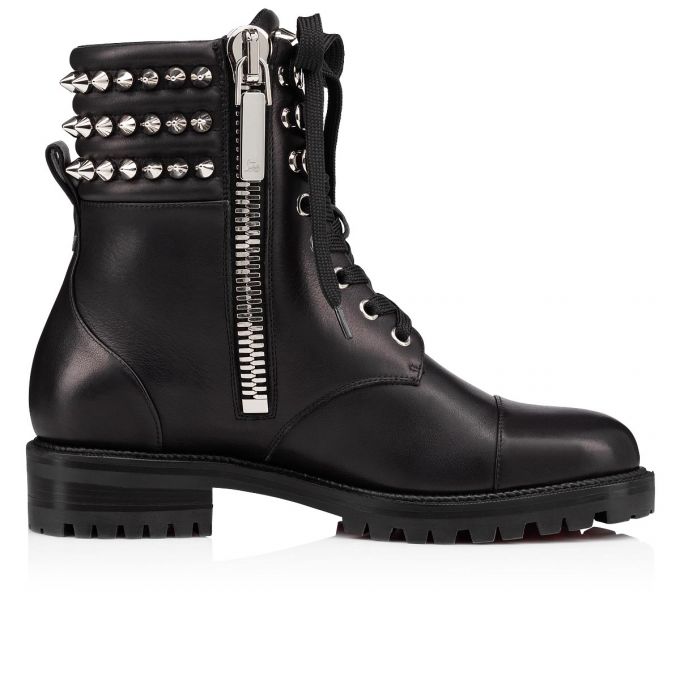 Christian Louboutin Vinter Spikes Calf Boots Støvler Dame Sort | DK-98097