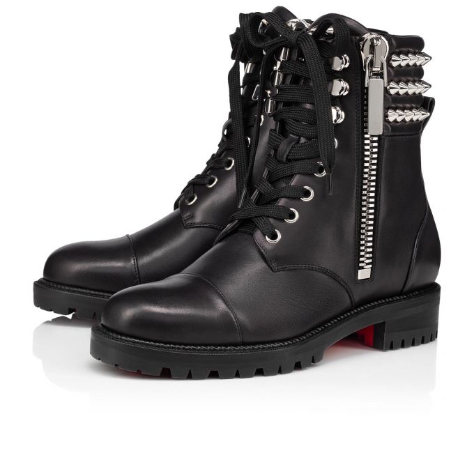 Christian Louboutin Vinter Spikes Calf Boots Støvler Dame Sort | DK-98097