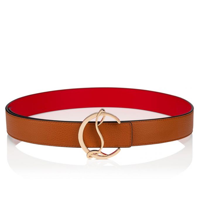 Christian Louboutin W Cl Logo Belt Classic Læder Belts Bælter Dame Brune Guld | DK-14718