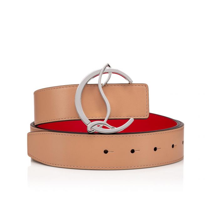 Christian Louboutin W Cl Logo Belt Classic Læder Belts Bælter Dame Beige | DK-21142