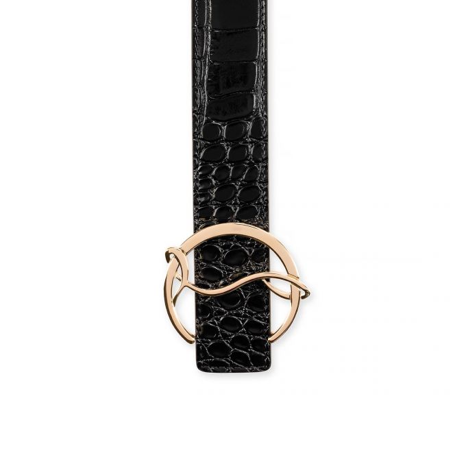 Christian Louboutin W Cl Logo Belt Creative Læder Belts Bælter Dame Sort Guld | DK-78612