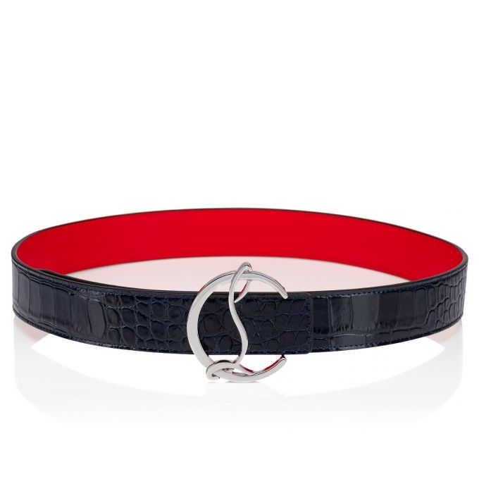 Christian Louboutin W Cl Logo Belt Creative Læder Belts Bælter Dame Blå Sølv | DK-94986