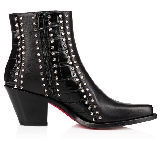 Christian Louboutin With My Guitar 65 Calf Boots Støvler Dame Sort Sølv | DK-37310