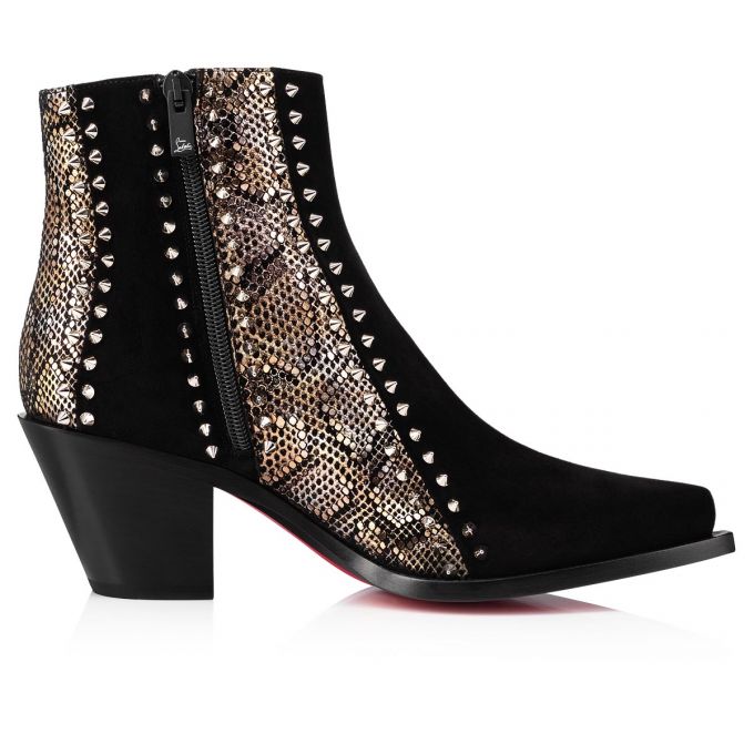 Christian Louboutin With My Guitar 65 Vers Ruskind Boots Støvler Dame Sort | DK-35170