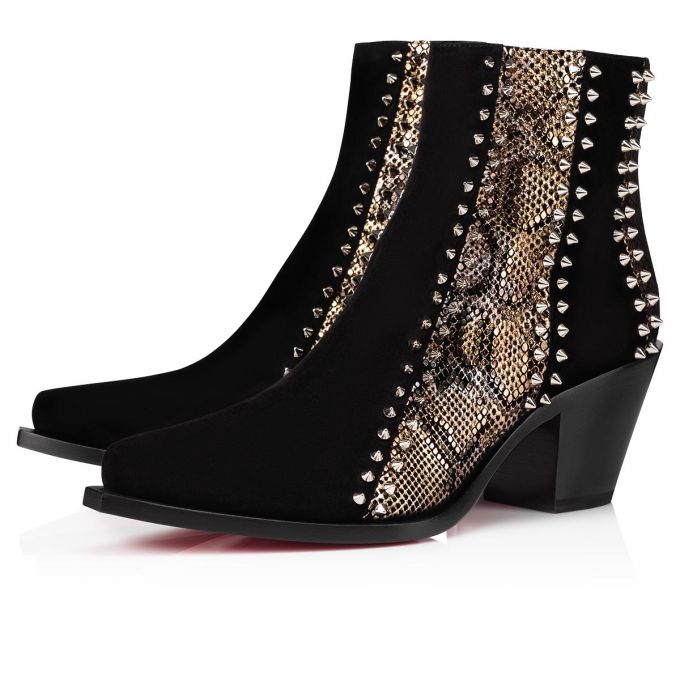 Christian Louboutin With My Guitar 65 Vers Ruskind Boots Støvler Dame Sort | DK-35170