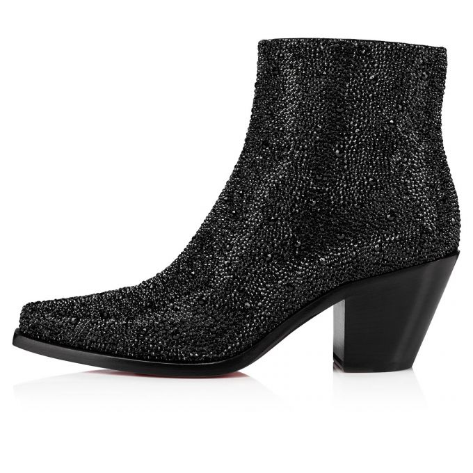 Christian Louboutin With My Strass 65 Ruskind Boots Støvler Dame Sort | DK-04241