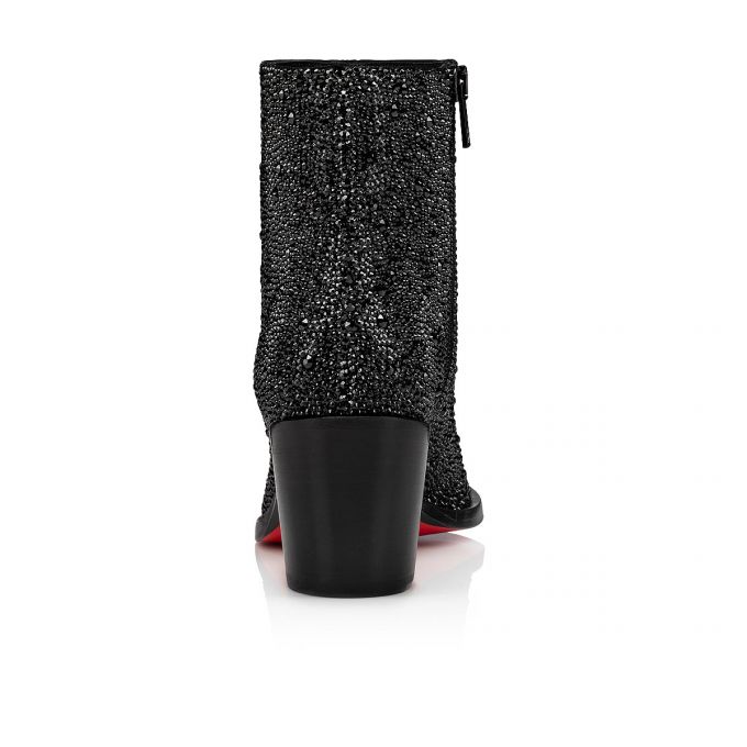 Christian Louboutin With My Strass 65 Ruskind Boots Støvler Dame Sort | DK-04241