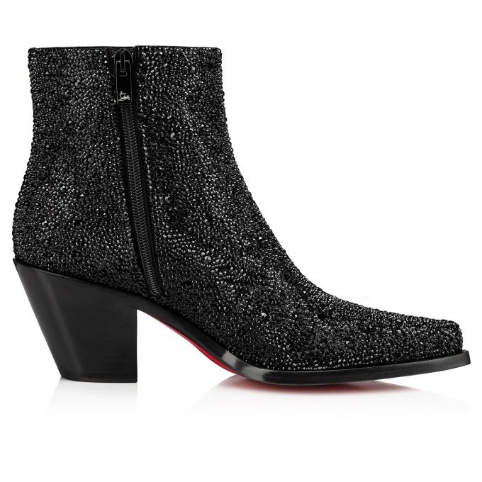 Christian Louboutin With My Strass 65 Ruskind Boots Støvler Dame Sort | DK-04241