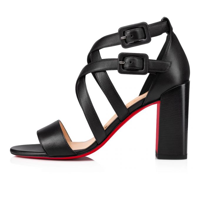 Christian Louboutin Zefira 85 Calf Sandals Sandaler Dame Sort | DK-22741