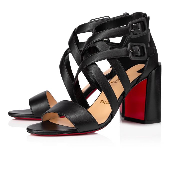 Christian Louboutin Zefira 85 Calf Sandals Sandaler Dame Sort | DK-22741