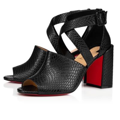 Christian Louboutin Binguetta 85 Calf Sandals Sandaler Dame Sort | DK-67722