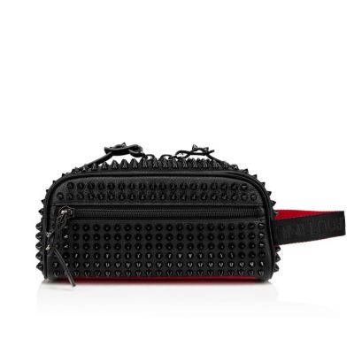 Christian Louboutin Blaster Calf Empire/Spikes/Cl Classic Læder Pouches Pouches Herre Sort | DK-59815