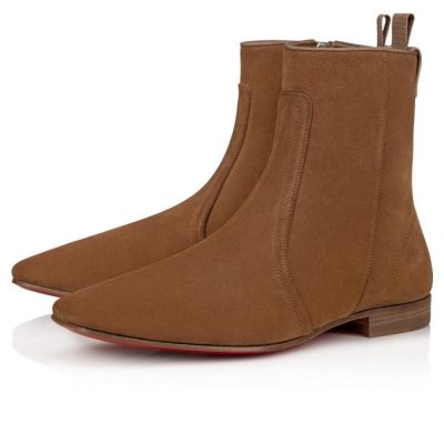 Christian Louboutin Cardaboot Fennec Calf Booty Støvler Herre Khaki | DK-28398