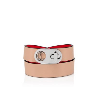 Christian Louboutin Elisa Bracelet Double 15 Calf Bracelets Bracelets Dame Brune Sølv | DK-00024