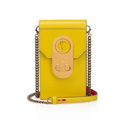 Christian Louboutin Elisa Phone Pouch Classic Læder Pouches Pouches Dame Gul Guld | DK-78799