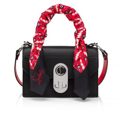 Christian Louboutin Elisa Top Handle Mini Classic Læder Cross Body Bags Cross Body Bags Dame Sort Rød Sølv | DK-26458