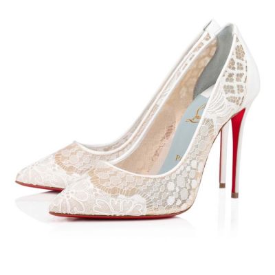 Christian Louboutin Follies Blonder 100 Blonder Pumps Pumps Dame Hvide Blå | DK-86138