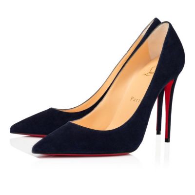 Christian Louboutin Kate 100 100 Nocturne Veau Velours Pumps Pumps Dame Sort | DK-51224