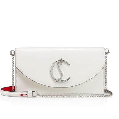 Christian Louboutin Loubi54 Classic Læder Pouches Pouches Dame Hvide Sølv | DK-86473