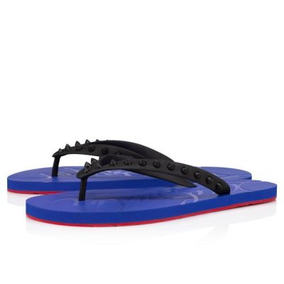 Christian Louboutin Loubi Flip 000 Pvc Sandals Espadrilles & Sandals Herre Sort Blå | DK-14588