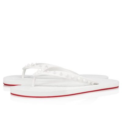 Christian Louboutin Loubi Flip 000 Pvc Sandals Espadrilles & Sandals Herre Hvide | DK-79081