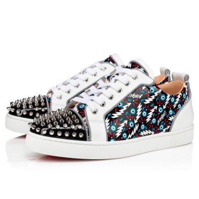 Christian Louboutin Louis Junior Spikes Orlato Creative Læder Sneakers Sneakers Herre Sort Hvide | DK-10780