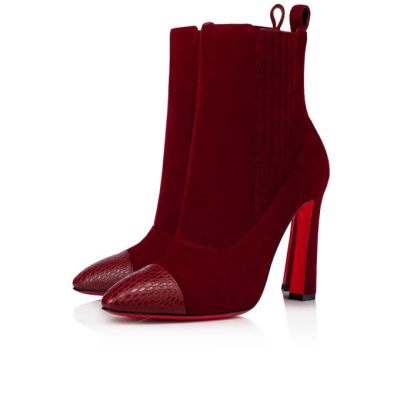 Christian Louboutin Me In The 90s 100 Tanin Veau Velours Boots Støvler Dame Bordeaux | DK-87668