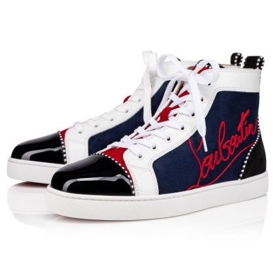 Christian Louboutin Navy Louis 000 Version Veau Velours Sneakers Sneakers Herre Flerfarvede | DK-20574