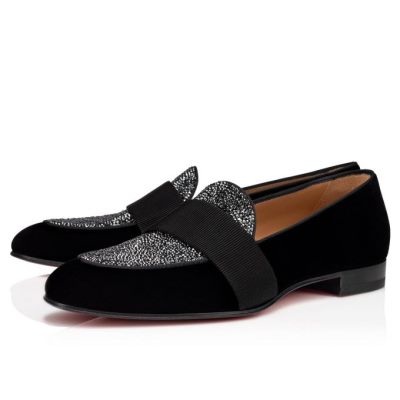 Christian Louboutin Night On The Ni 000 Version Velvet Loafer Loafers Herre Sort | DK-13919