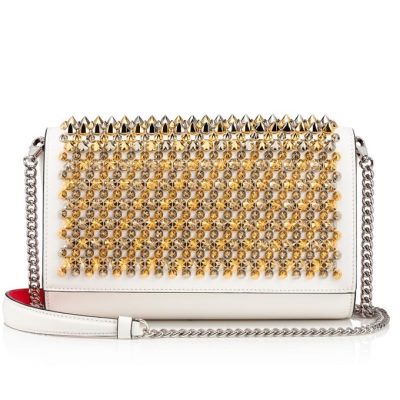 Christian Louboutin Paloma Clutch Classic Læder Pouches Pouches Dame Hvide Flerfarvede | DK-57699