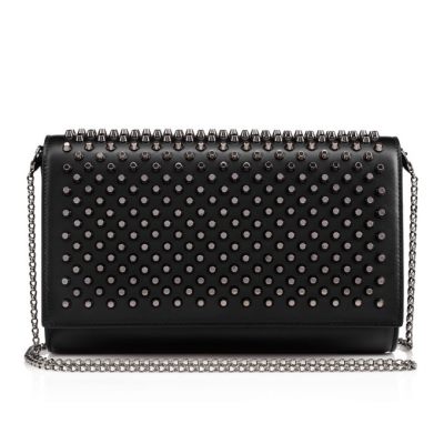 Christian Louboutin Paloma Clutch Classic Læder Pouches Pouches Dame Sort | DK-66251