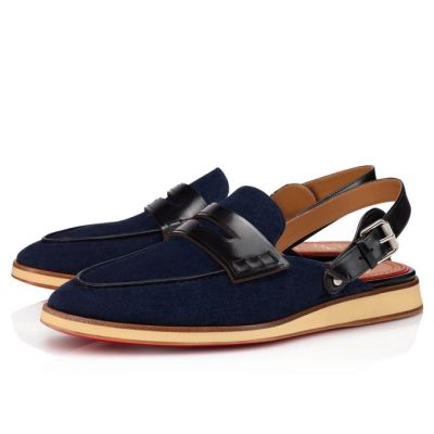 Christian Louboutin Tricoto Calf Espadrilles Espadrilles & Sandals Herre Blå Sort | DK-44782